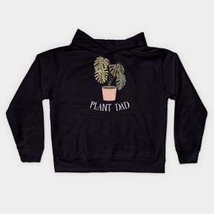 Plant Dad - Boho Monstera Plant (White) Kids Hoodie